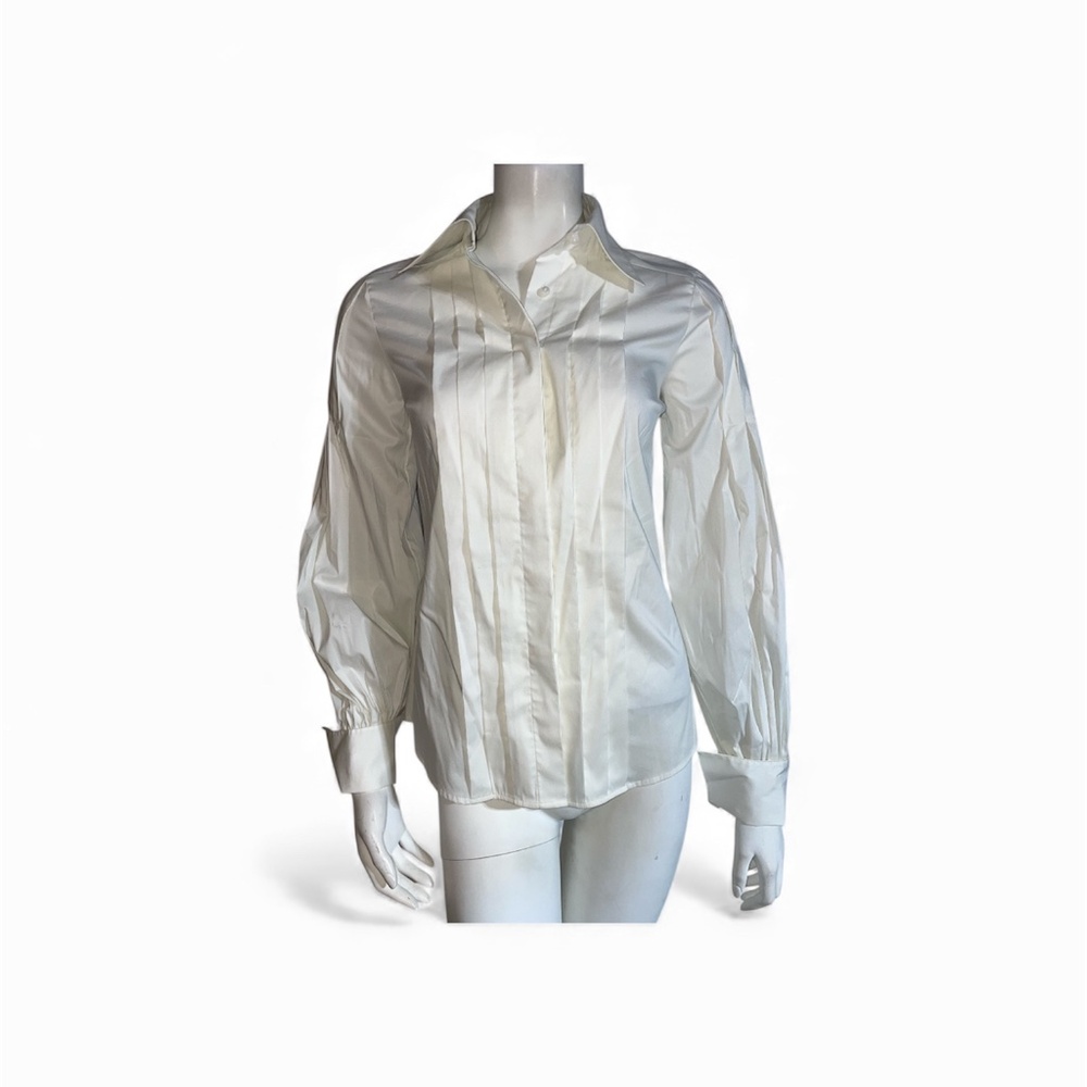 robert rodriguez long sleeve pleated button up shirt size 0 X